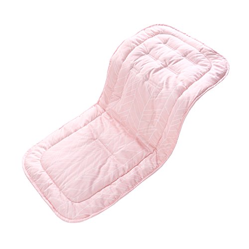 Miracle Baby Cojín Carro Bebe,Colchoneta Silla Paseo Universal,Cojín Silla de Paseo para el Cochecito y Asiento de Carro, 100% Algodón, 32x80cm (Rosado)