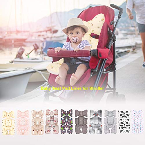 Miracle Baby Cojín Carro Bebe,Colchoneta Silla Paseo Universal,Colchoneta Silla Paseo Transpirable 100% Algodón,Colchoneta Silla Bebe Uso de Doble Cara para Bebe,70 * 38cm，abeja