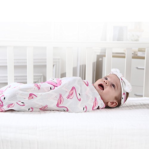 Miracle Baby Swaddle Blanket,Manta Envolvente para Bebé，Swaddle Wrap 100% Algodón,Saco de Dormir Bebe Recién Nacidos (0-3M, flamenco ondulado)