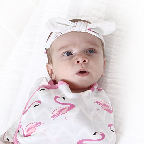 Miracle Baby Swaddle Blanket,Manta Envolvente para Bebé，Swaddle Wrap 100% Algodón,Saco de Dormir Bebe Recién Nacidos (0-3M, flamenco ondulado)