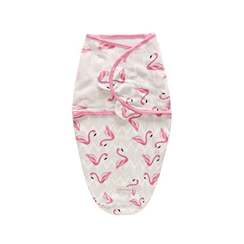 Miracle Baby Swaddle Blanket,Manta Envolvente para Bebé，Swaddle Wrap 100% Algodón,Saco de Dormir Bebe Recién Nacidos (0-3M, flamenco ondulado)