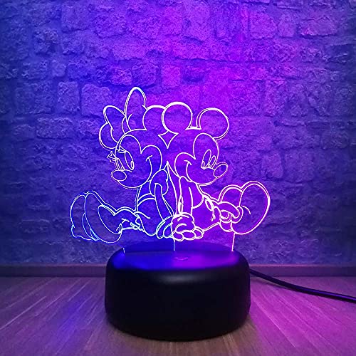 Mix Mickey Minnie night Light for Kids - Lámpara de noche táctil para parejas o cartoon de pie para fiestas