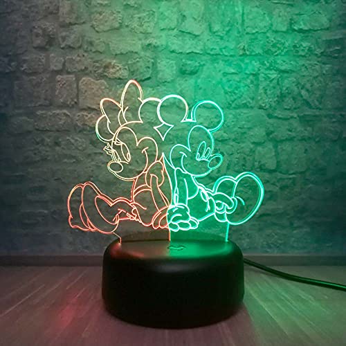 Mix Mickey Minnie night Light for Kids - Lámpara de noche táctil para parejas o cartoon de pie para fiestas