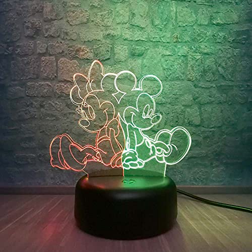 Mix Mickey Minnie night Light for Kids - Lámpara de noche táctil para parejas o cartoon de pie para fiestas