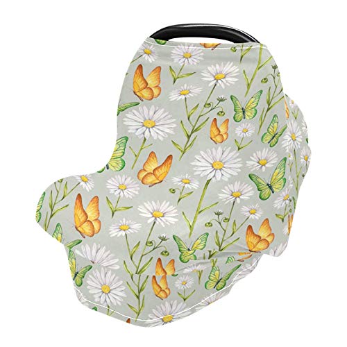 Mnsruu Funda de lactancia para recién nacidos, diseño de flores de manzanilla, para cochecito de bebé, unisex