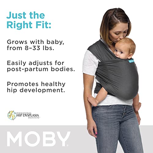 Moby Wrap Evolution - Fular portabebés elástico, color charcoal