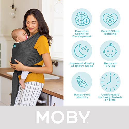 Moby Wrap Evolution - Fular portabebés elástico, color charcoal