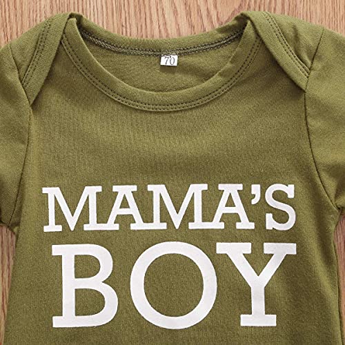 MoccyBabeLee Ropa de camuflaje para bebé recién nacido Mama's Daddy's Girl Boys Letras Imprimir mameluco Mono Camuflaje Pantalones Largos Sombreros Conjunto Conjunto, Mama's Boy - Pelele, 1 mes