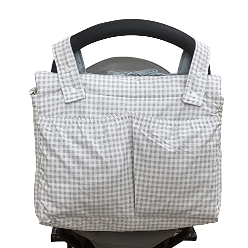 molis&co. Bolso de Maternidad para Carrito de Bebé, Bolsa organizadora para carro de bebé. Tejido 100% Algodón. Diseño reversible.