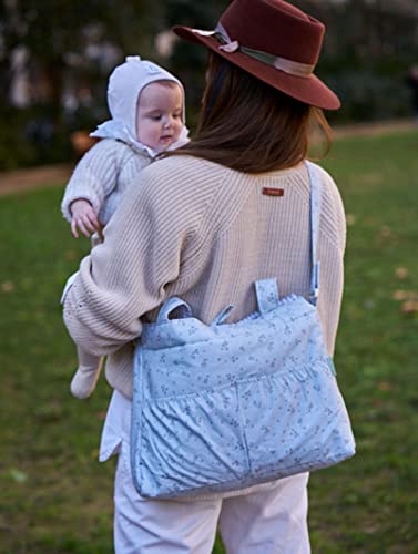 molis&co. Bolso de Maternidad para Carrito de Bebé, Bolsa organizadora para carro de bebé. Tejido 100% Algodón. Diseño reversible.