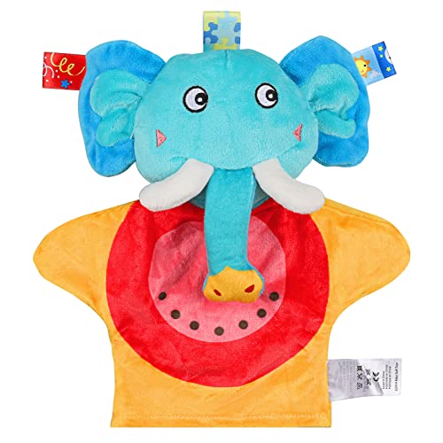 MOOKLIN ROAM Juguete de Sonajero Elefante Muñeca de Peluche, Marionetas de Mano de Animales Cobija para bebé de Tela Suave, Juguetes de Animales Bonitos para Recién Nacidos Niños Bebés