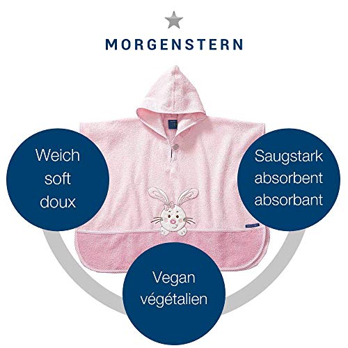 Morgenstern Poncho de baño Infantil I bebé I niña I niño I Rizo I Capucha I 100% algodón Rosa. 1-3 Años