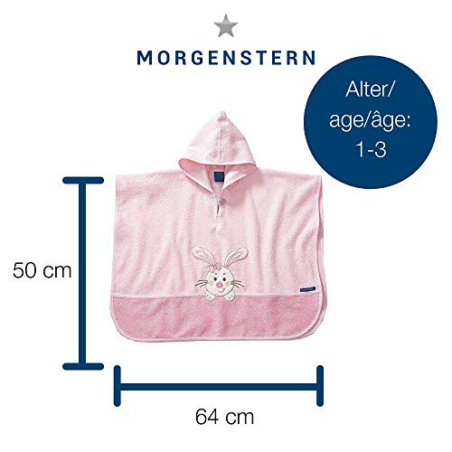 Morgenstern Poncho de baño Infantil I bebé I niña I niño I Rizo I Capucha I 100% algodón Rosa. 1-3 Años