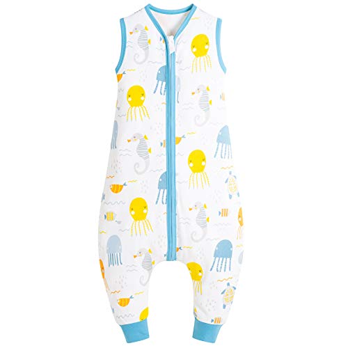 Mosebears Saco de dormir de verano para bebé, diseño de dibujos animados, lavable, 0,5 tog, para niñas y niños, sin mangas, saco de dormir