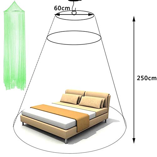 Mosquitera Cama, NALCY Mosquitera, Dosel para Cama, Mosquitera de Poliéster con Domo, Red Colgante para Cubrecamas, se Puede Utilizar para Decorar la Habitación y Prevenir Insectos （Verde）