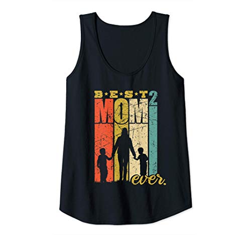 Mujer Best Mom Ever mamá de dos gemelos mamá con hijos Camiseta sin Mangas