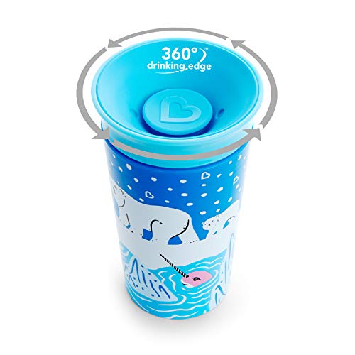 Munchkin Miracle 360 grados Wildlove - Vaso Antiderrames, Set de 2, Oso Polar/Orca, 266 ml