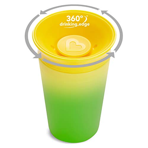 Munchkin Munchkin Vaso para sorber que cambia de color Miracle 360°, 266 ml/9 oz, Amarillo.