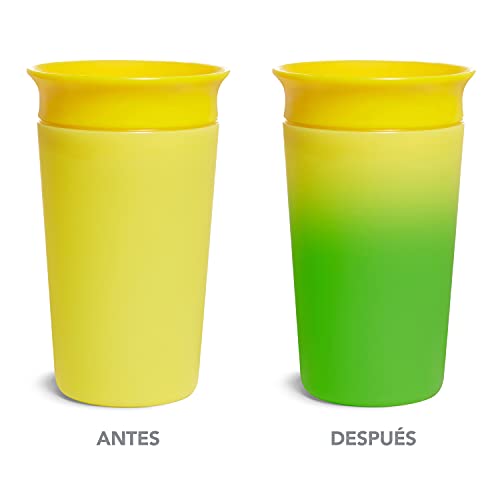 Munchkin Munchkin Vaso para sorber que cambia de color Miracle 360°, 266 ml/9 oz, Amarillo.