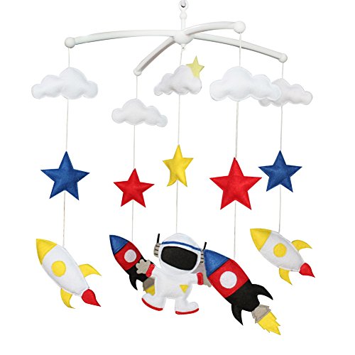 Musical Baby Crib Mobile Juguete móvil musical de cama de bebé hecho a mano Regalo de Navidad Vuelo espacial