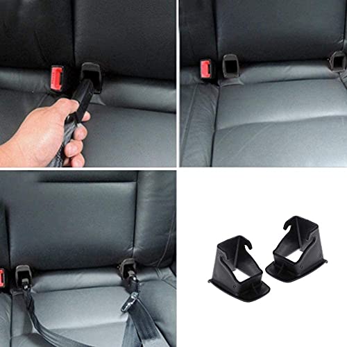 MuStone Guía de conector de cinturón de pestillo, 2 unids hebilla de interfaz de asiento de coche guía fija ranura para asiento de bebé de coche cierre (Negro)