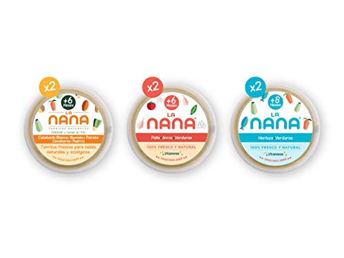 NANA - Pack de 6 tarritos ecologicos: 2 pollo, 2 merluza y 2 sweet pot, 185g