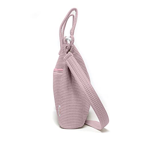 Nenel Bolsa Panera Para Carrito de Bebé piqué Gofre – Bolsa Talega para Carrito de Bebé piqué Waffle - Rosa maquillaje - Handmade