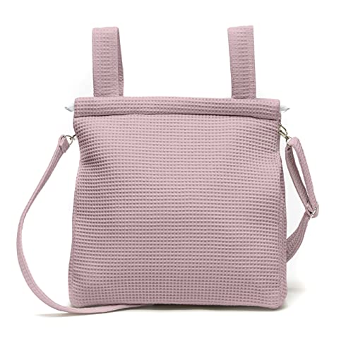 Nenel Bolsa Panera Para Carrito de Bebé piqué Gofre – Bolsa Talega para Carrito de Bebé piqué Waffle - Rosa maquillaje - Handmade