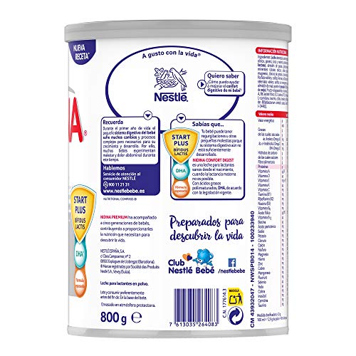 Nestlé NIDINA CONFORT DIGEST 2 - Leche de continuación en polvo - Fórmula Para bebés - A partir de los 6 meses - 800g