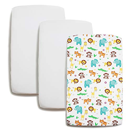 Niimo Set de Sábanas 2 Piezas 100% algodón +1 Protector Colchon Impermeable Compatible con Chicco Next 2 Me Otras cunas de colecho Lullago Kinderkraft UNO Jane Babyside Dimensiones 50x83