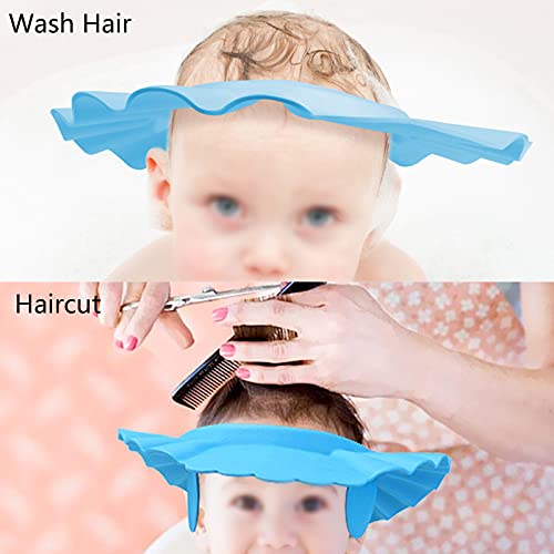 Niños Ducha Lavarse El Pelo Sombrero Gorro Suave Para Lavar El Cabello Para Niños Gorro De Ducha Niños Protección Del Champú Gorro De Champú Baño Ajustable Para Champú Corte De Pelo Visera (Azul)