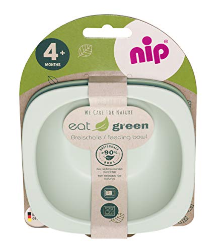 Nip comen verde eco orgánico Beischale: sin melamina y BPA, lavavajillas seguro, adecuado para el microondas, 2 piezas, verde