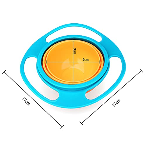 Nubstoer Cuenco antiderrames Giratorio de 360 Grados para bebés a Prueba de derrames Divertido giroscopio