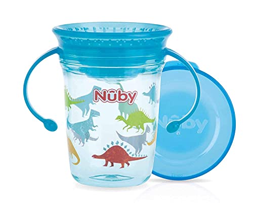 Nûby - Taza mágica de tritan 360 con asas-Aqua-240ml-6M