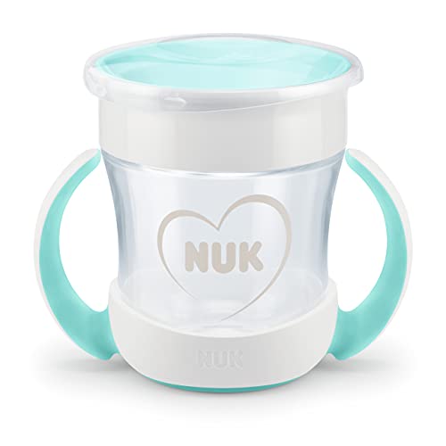 NUK Mini Magic Cup taza para sorber | Borde a prueba de derrames de 360° | +6 meses | Asas para facilitar la sujeción | Sin BPA | 160 ml | Blanco