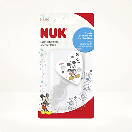 NUK Pinza para chupetes y clip para los anillos de los chupetes, resistente e irrompible, de Disney Mickey Mouse