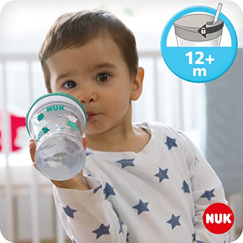 NUK Set de aprendizaje 3 en 1 con taza de aprendizaje (6 + meses), vaso Magic Cup 360° (8+ M) y botella de acción para niños (12 + M), 230 ml, sin BPA, Niñas (10255637)