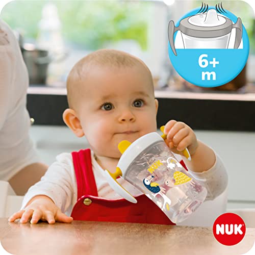 NUK Set de aprendizaje 3 en 1 con taza de aprendizaje (6 + meses), vaso Magic Cup 360° (8+ M) y botella de acción para niños (12 + M), 230 ml, sin BPA, Niñas (10255637)