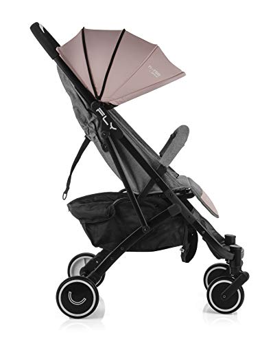 Nurse Fly Silla Ligera Aluminio, Desde el Nacimiento, Plegado Compacto con Asa Tipo Trolley, Medidas Equipaje Cabina, Burbuja de Lluvia Incluida, Color Rosa