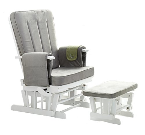 Obaby Silla y taburete de enfermería reclinable, de lujo, 7 posiciones, color blanco