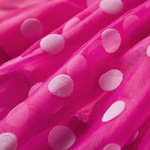 OBEEII Muñecos Abitini Polka Dots para niñas Vestido Princesa para Navidad Halloween Carnaval, fiesta ceremonia Año Nuevo 1-6 años, 002 Rosa, 12- 18 Meses