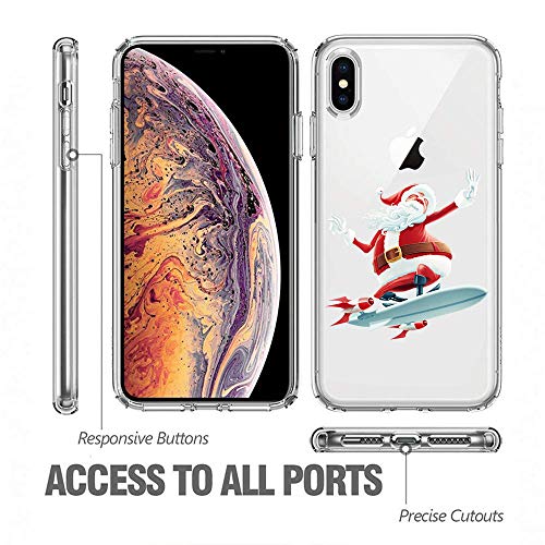 Oihxse Case Compatible con OnePlus 7 Pro Funda Transparente Silicona Suave Carcasa Protectora Navidad Santa Deer Diseño de patrón Creativo Ultra Slim Flexible Cover