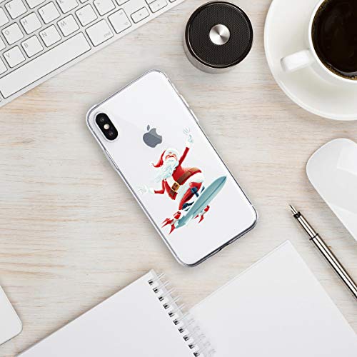 Oihxse Case Compatible con OnePlus 7 Pro Funda Transparente Silicona Suave Carcasa Protectora Navidad Santa Deer Diseño de patrón Creativo Ultra Slim Flexible Cover