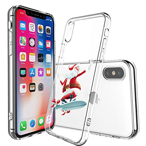 Oihxse Case Compatible con OnePlus 7 Pro Funda Transparente Silicona Suave Carcasa Protectora Navidad Santa Deer Diseño de patrón Creativo Ultra Slim Flexible Cover