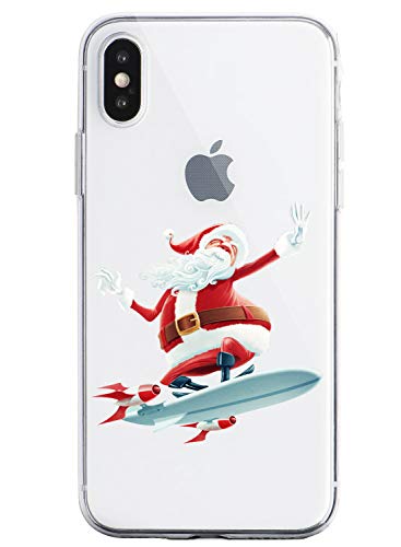 Oihxse Case Compatible con OnePlus 7 Pro Funda Transparente Silicona Suave Carcasa Protectora Navidad Santa Deer Diseño de patrón Creativo Ultra Slim Flexible Cover