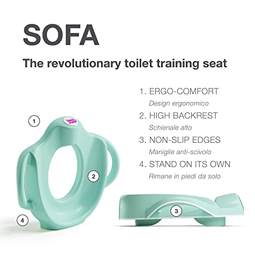 OKBABY Sofa - Asiento reductor de WC con bordes antideslizantes - Asas Anchas y Elevadas para la Máxima Estabilidad al Niño - Turquesa (39261500)