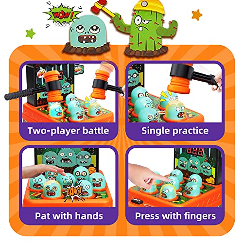 OKKIDY Baby Whack Juego de 3, 4 y 5 años para niños, minimonedas arcade con 2 martillos, música, juego educativo interactivo para niños pequeños, niñas y niños