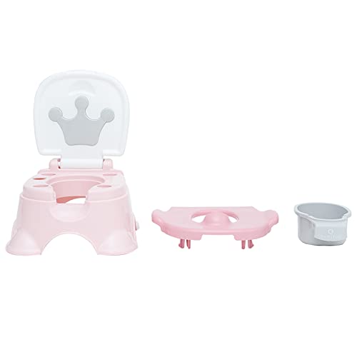 Olmitos Orinal Corona 3 En 1 Light Pink - 3 Funciones: Orinal, Reductor Wc Y Taburete - Con Superficie Antideslizante Y Vaso Extraible Para Mejor Limpieza, Rosa, ORINAL CORONA LIGHT PINK