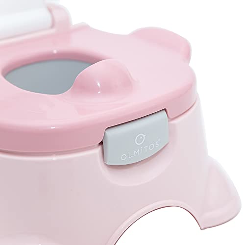 Olmitos Orinal Corona 3 En 1 Light Pink - 3 Funciones: Orinal, Reductor Wc Y Taburete - Con Superficie Antideslizante Y Vaso Extraible Para Mejor Limpieza, Rosa, ORINAL CORONA LIGHT PINK