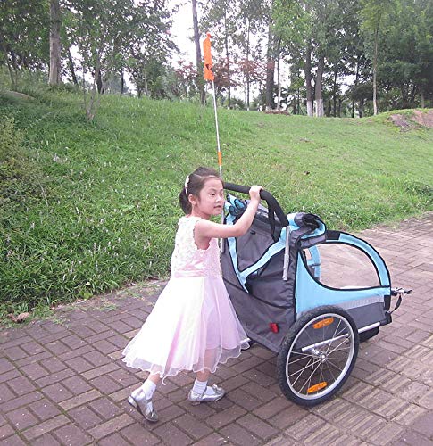 OLMME Remolque de Bicicleta para Niños Remolque de 2 Asientos Cochecito Aleación de Aluminio Rueda Universal Remolque de Transporte Senderismo/Carga de Viaje 40 Kg (para Niños de 1 a 6 Años)